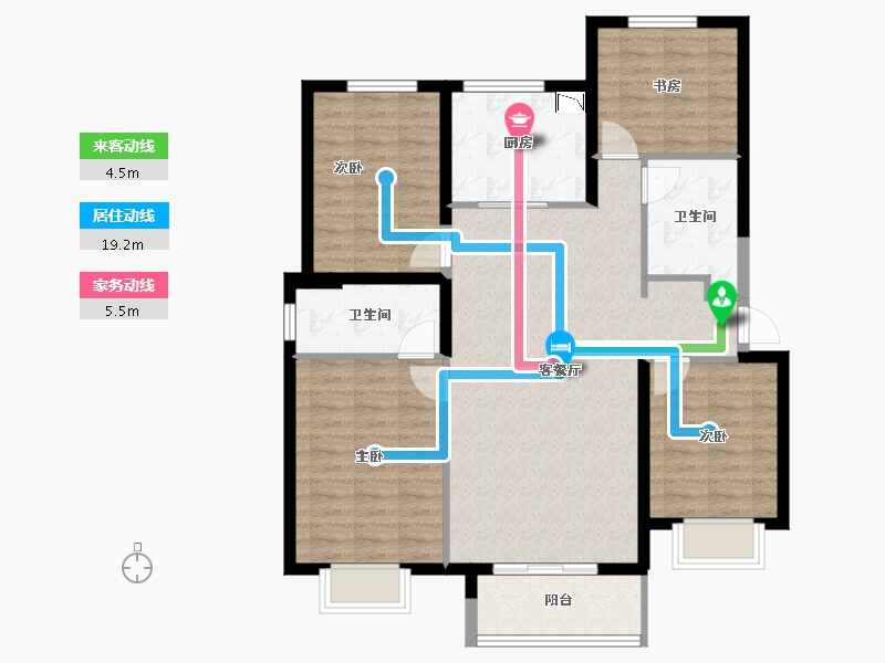 河北省-石家庄市-万科・公园大道-101.38-户型库-动静线