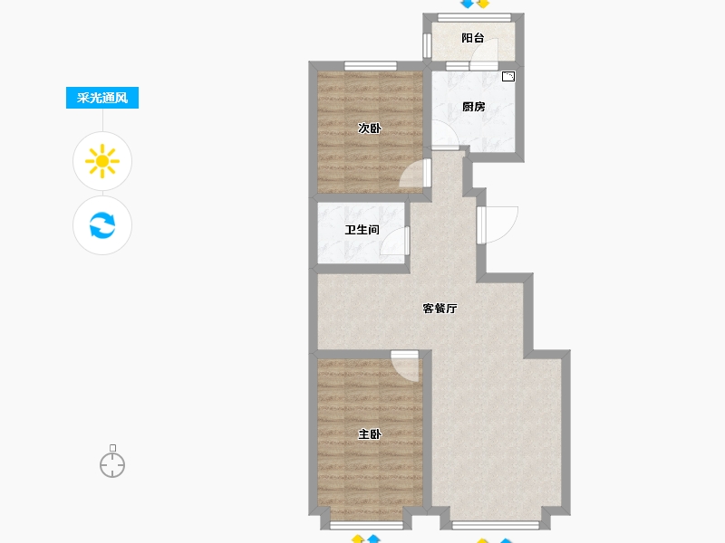 黑龙江省-哈尔滨市-公元天下-70.75-户型库-采光通风