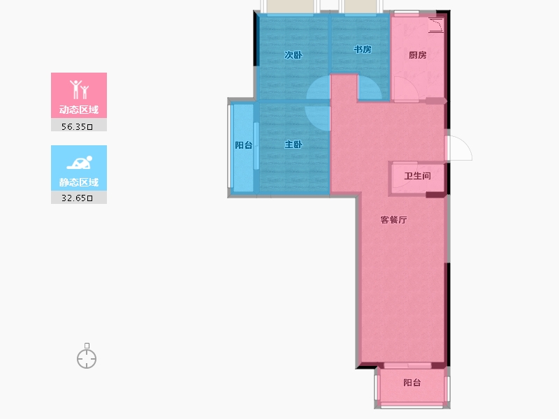 福建省-福州市-公园左岸-80.01-户型库-动静分区