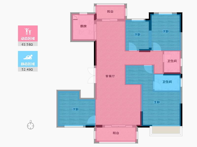 湖南省-长沙市-大唐印象-104.03-户型库-动静分区