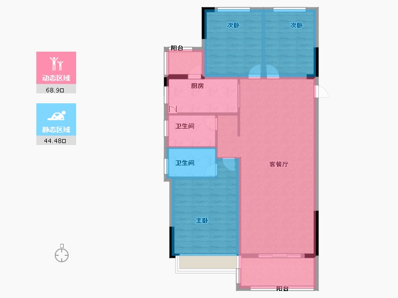 湖北省-恩施土家族苗族自治州-广银海棠湾-102.40-户型库-动静分区