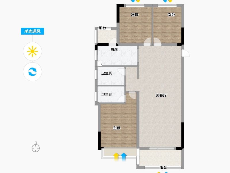 湖北省-恩施土家族苗族自治州-广银海棠湾-102.40-户型库-采光通风