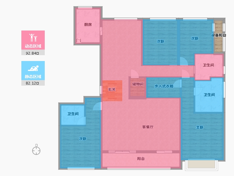 江苏省-南通市-滨江曙光之星-160.00-户型库-动静分区