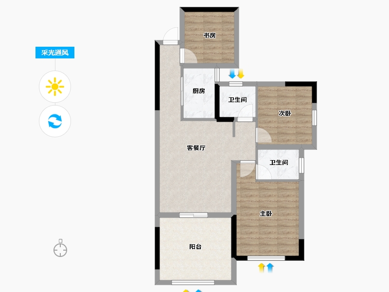 湖南省-长沙市-才子嘉都-79.31-户型库-采光通风