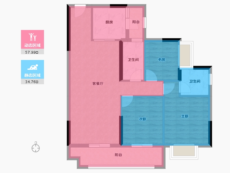 贵州省-贵阳市-百花里-82.94-户型库-动静分区