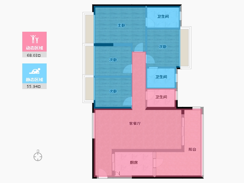 广东省-中山市-奕翠园-111.23-户型库-动静分区