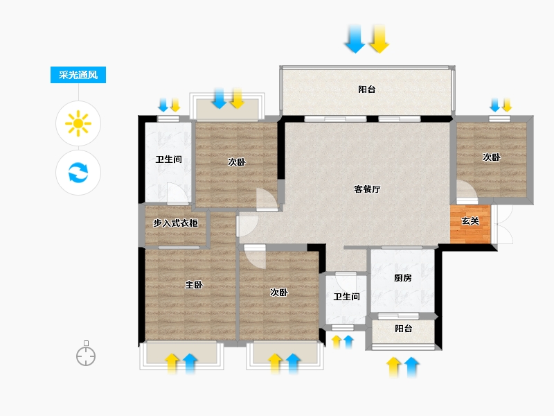 广东省-佛山市-电建地产・�吃冒氲�-102.95-户型库-采光通风