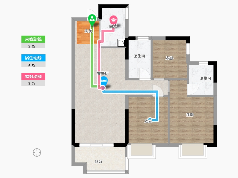 广东省-佛山市-金地海逸悦江-76.01-户型库-动静线