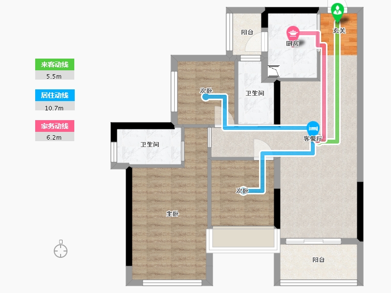 广东省-佛山市-龙光天曜-73.19-户型库-动静线