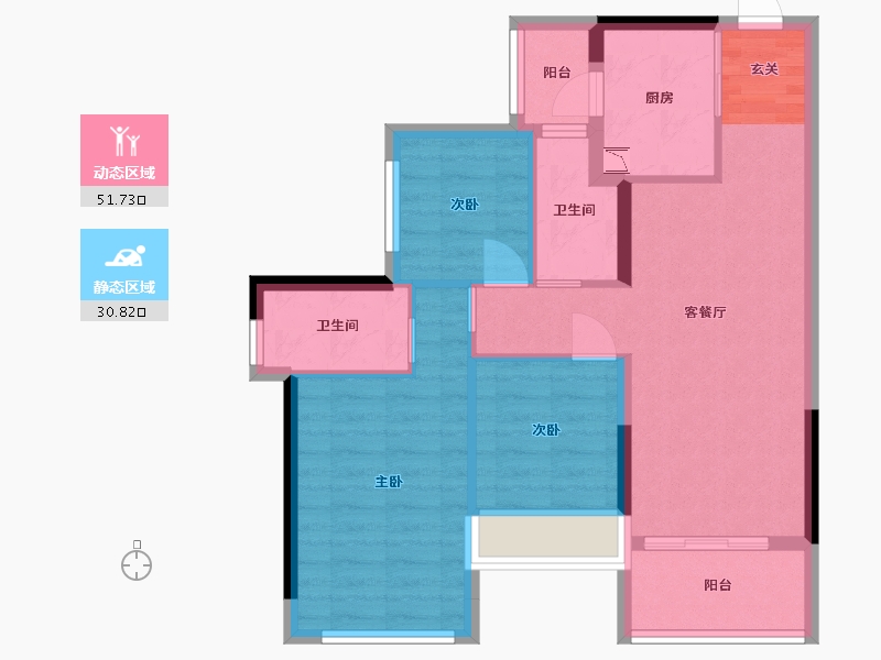 广东省-佛山市-龙光天曜-73.19-户型库-动静分区