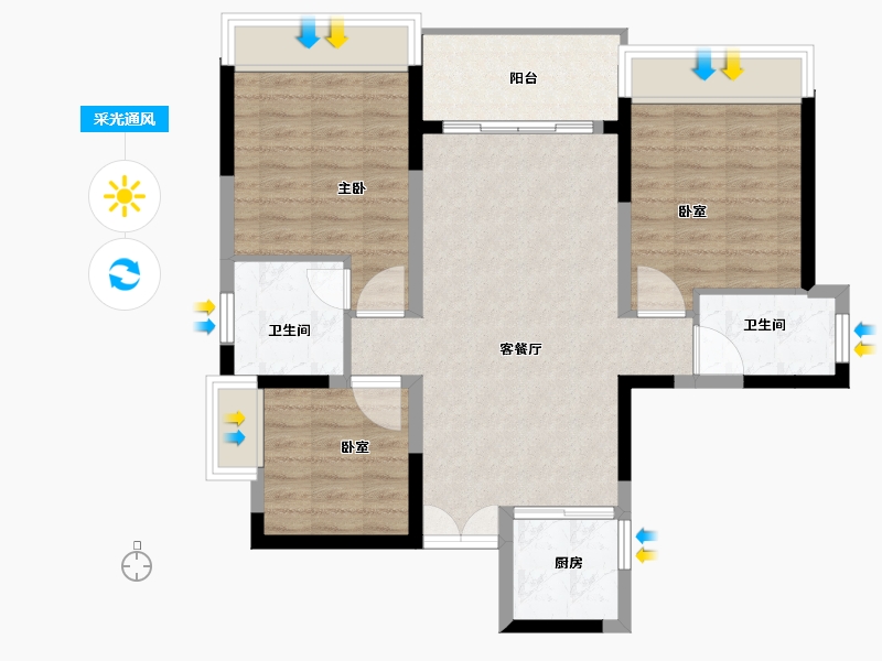 青海省-海南藏族自治州-鼎胜月亮湾-80.01-户型库-采光通风