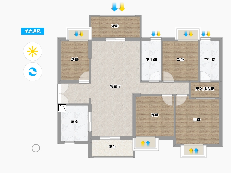 广东省-中山市-时代美宸-98.53-户型库-采光通风