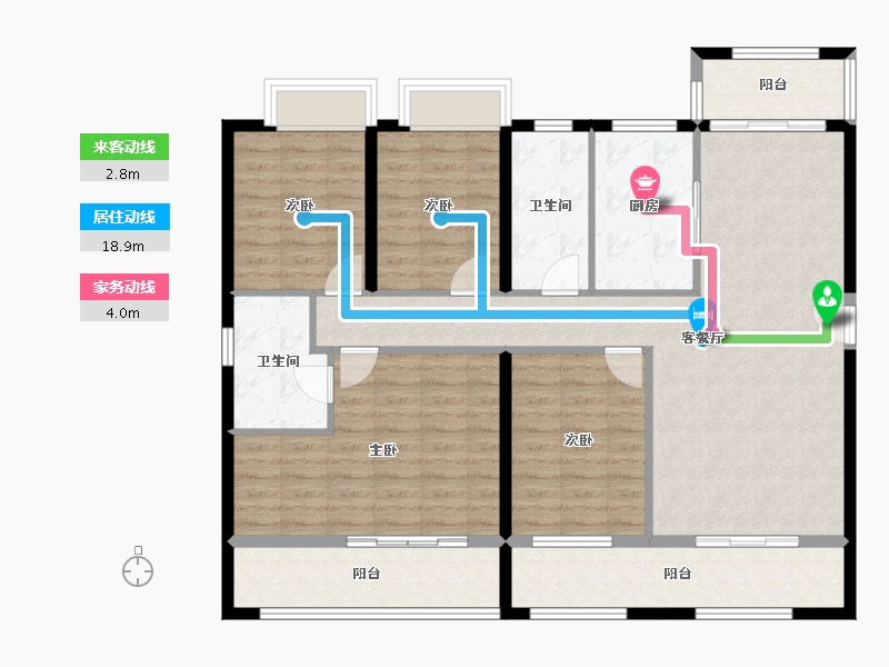 云南省-昆明市-宜和园-123.75-户型库-动静线