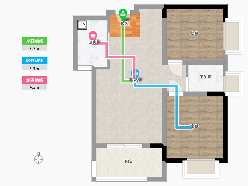 广西壮族自治区-北海市-汇联・海湾明珠二期-56.95-户型库-动静线