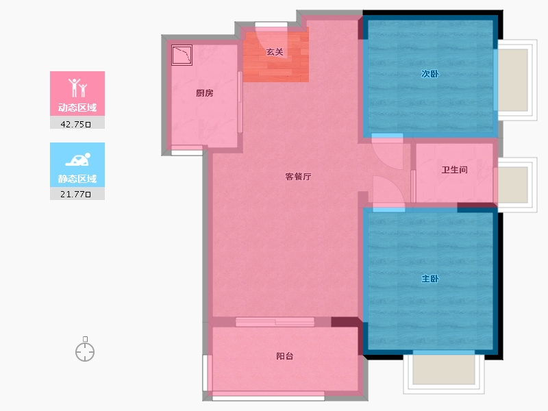 广西壮族自治区-北海市-汇联・海湾明珠二期-56.95-户型库-动静分区