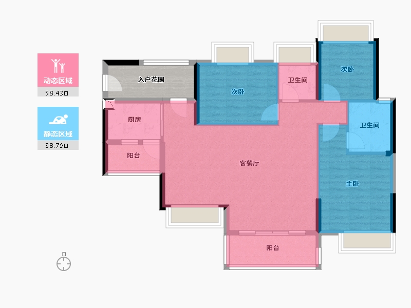 广东省-广州市-荔富湖畔-94.21-户型库-动静分区