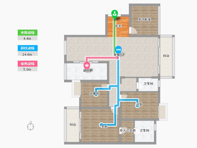 湖南省-郴州市-新贵华城三期-136.11-户型库-动静线