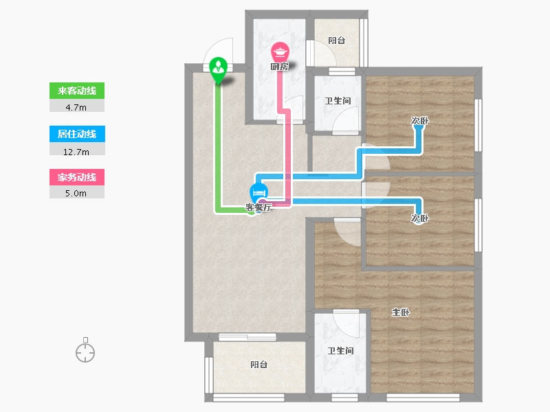 四川省-眉山市-仁寿万科仁峰-78.81-户型库-动静线