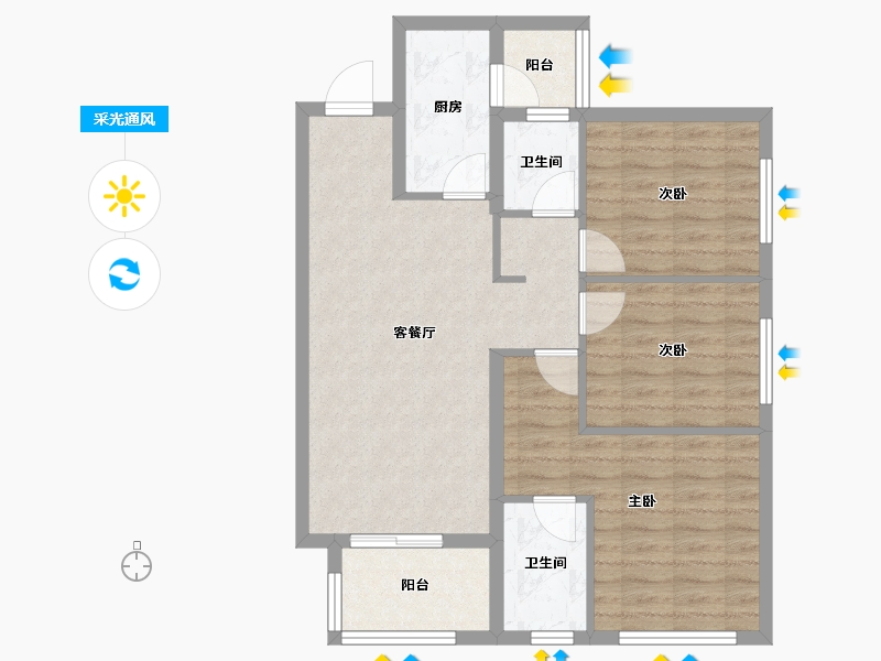 四川省-眉山市-仁寿万科仁峰-78.81-户型库-采光通风