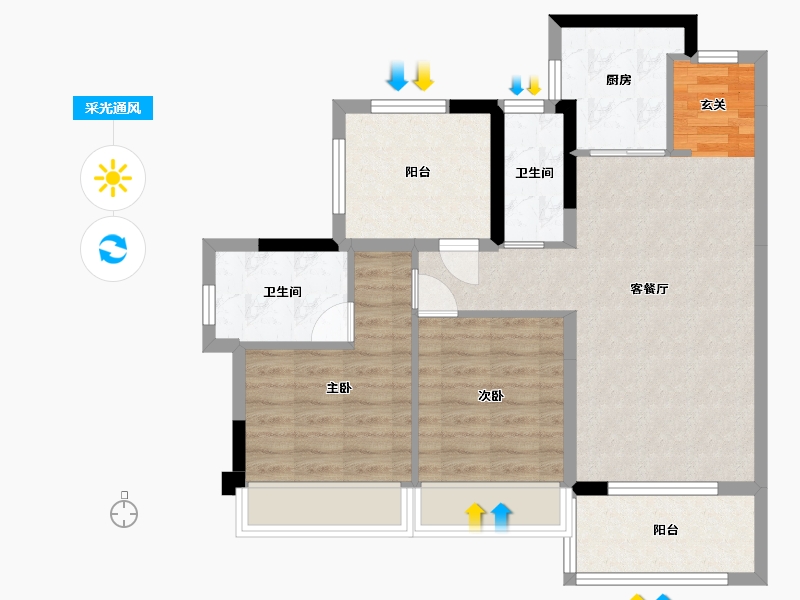 广东省-湛江市-湛江・远洋城-78.02-户型库-采光通风