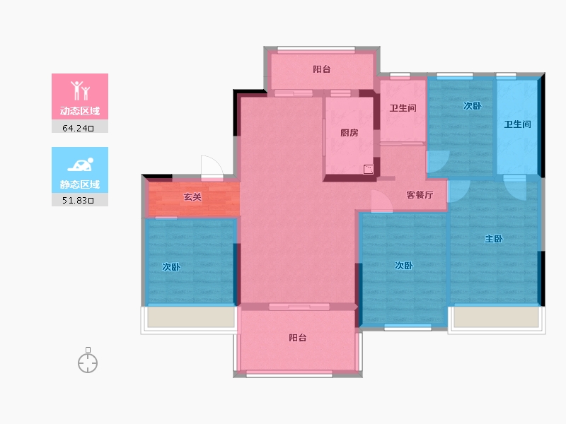 广东省-湛江市-碧桂园公园首府-103.81-户型库-动静分区