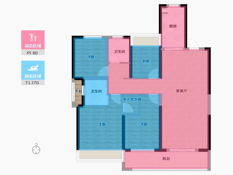 浙江省-温州市-凯迪融创新鹿园-105.60-户型库-动静分区