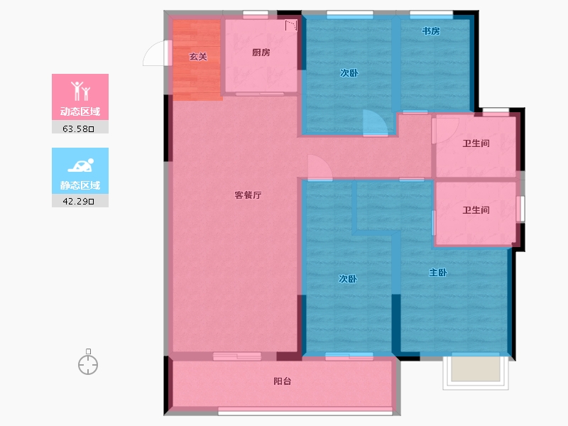 江西省-九江市-融信碧桂园金地・九棠-94.26-户型库-动静分区