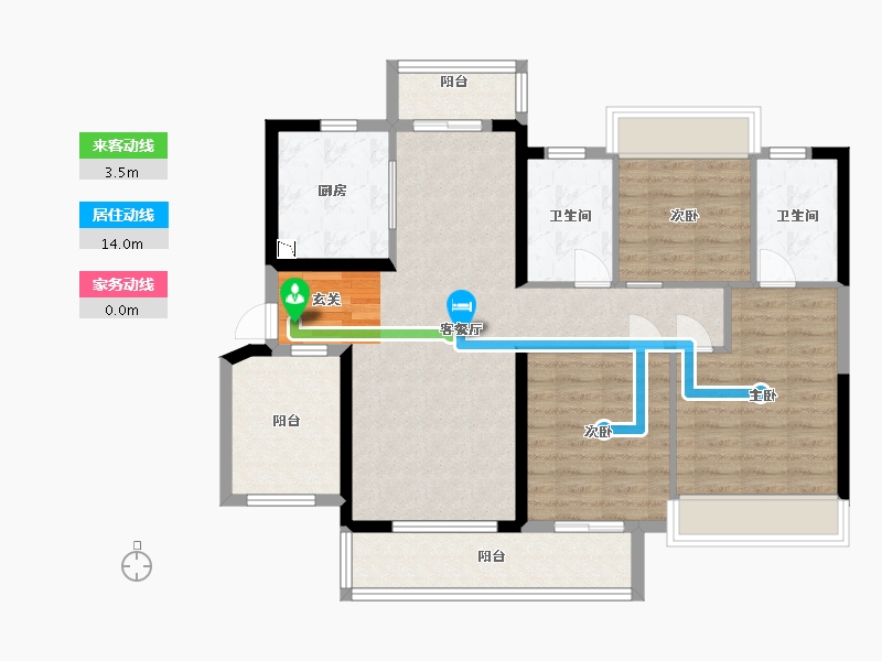 广东省-湛江市-奥园悦时代・熙园-96.00-户型库-动静线