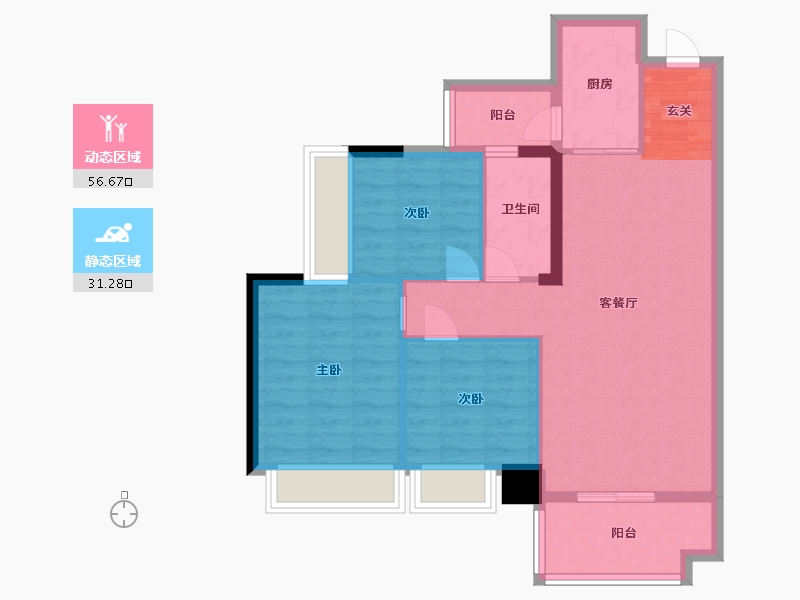 广东省-湛江市-奥园悦时代・熙园-79.00-户型库-动静分区