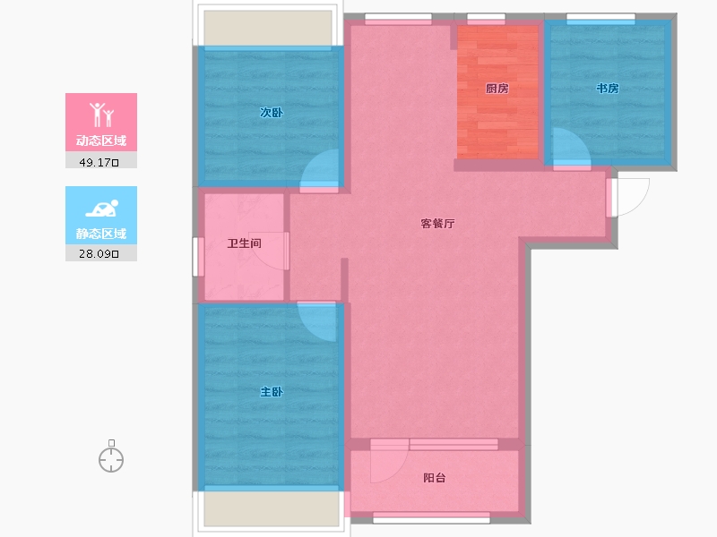 辽宁省-营口市-东城天下-68.23-户型库-动静分区