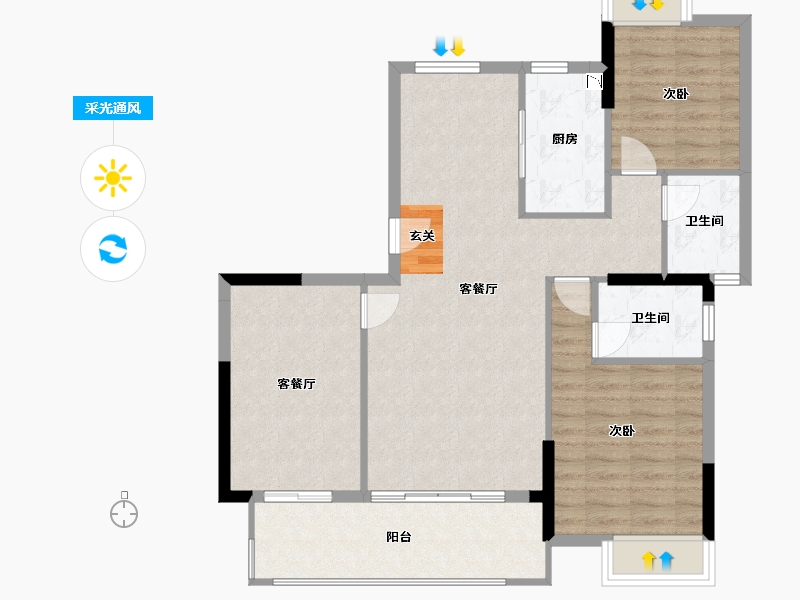 江西省-九江市-中辉御龙湾-91.20-户型库-采光通风