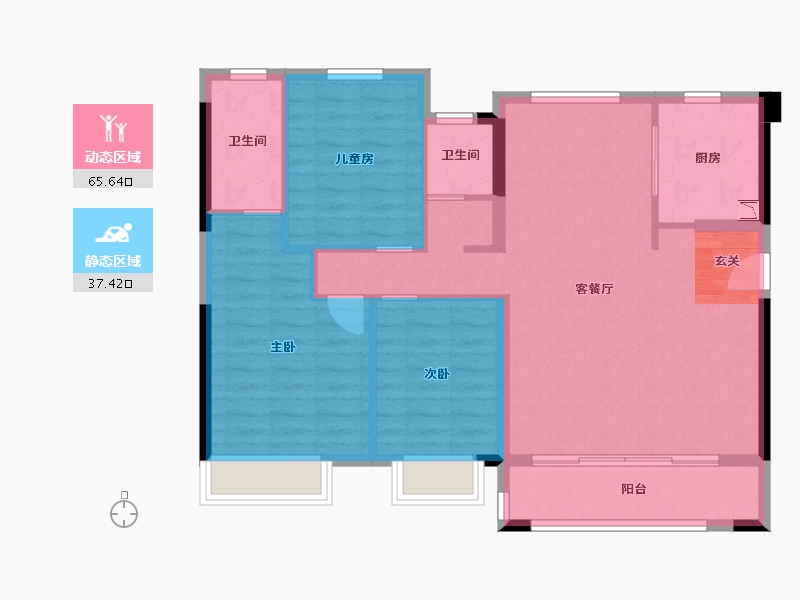 湖北省-武汉市-武汉碧云天-93.34-户型库-动静分区