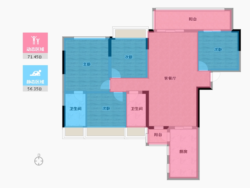 四川省-资阳市-华鼎江辰府-115.29-户型库-动静分区