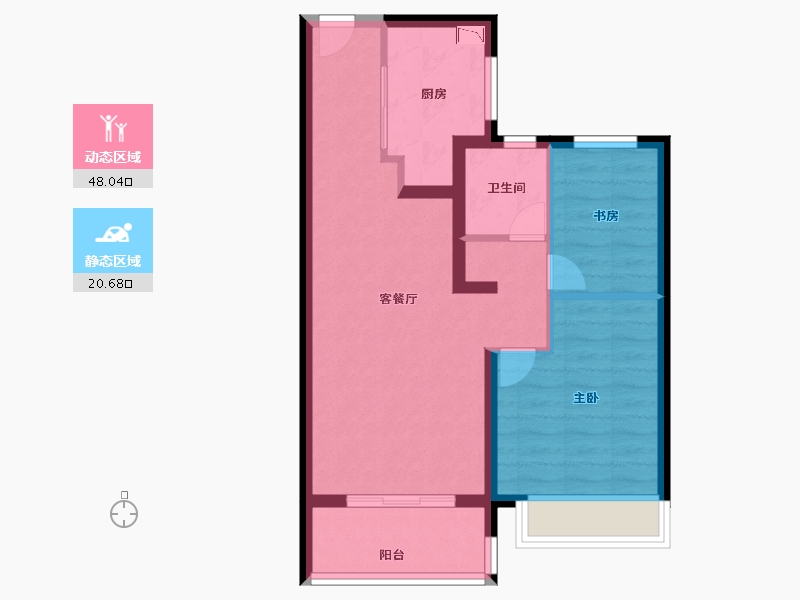 江苏省-南京市-保利观棠和府-60.89-户型库-动静分区