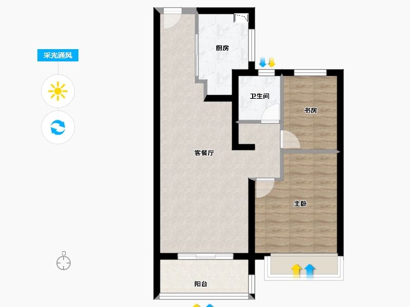 江苏省-南京市-保利观棠和府-60.89-户型库-采光通风