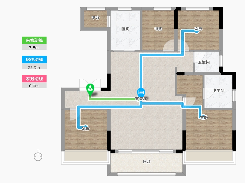 浙江省-温州市-弘阳上坤西湖四季-110.41-户型库-动静线