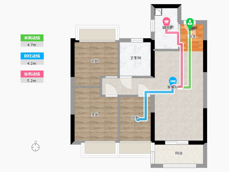 湖北省-武汉市-武汉碧云天-60.18-户型库-动静线