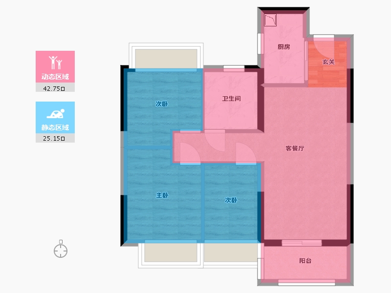 湖北省-武汉市-武汉碧云天-60.18-户型库-动静分区