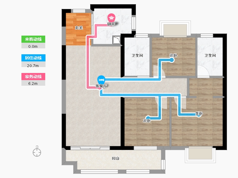 湖北省-武汉市-美的君兰半岛-82.10-户型库-动静线