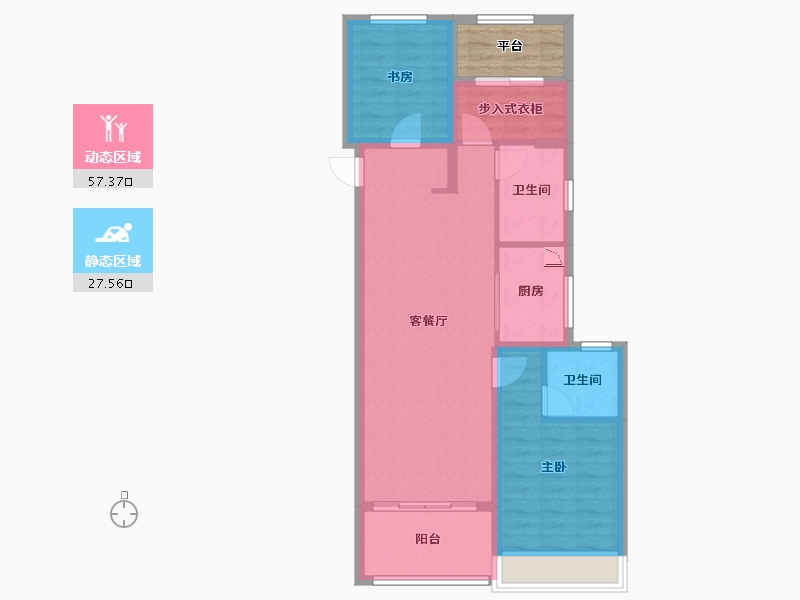 浙江省-温州市-保利・大国�Z-80.00-户型库-动静分区