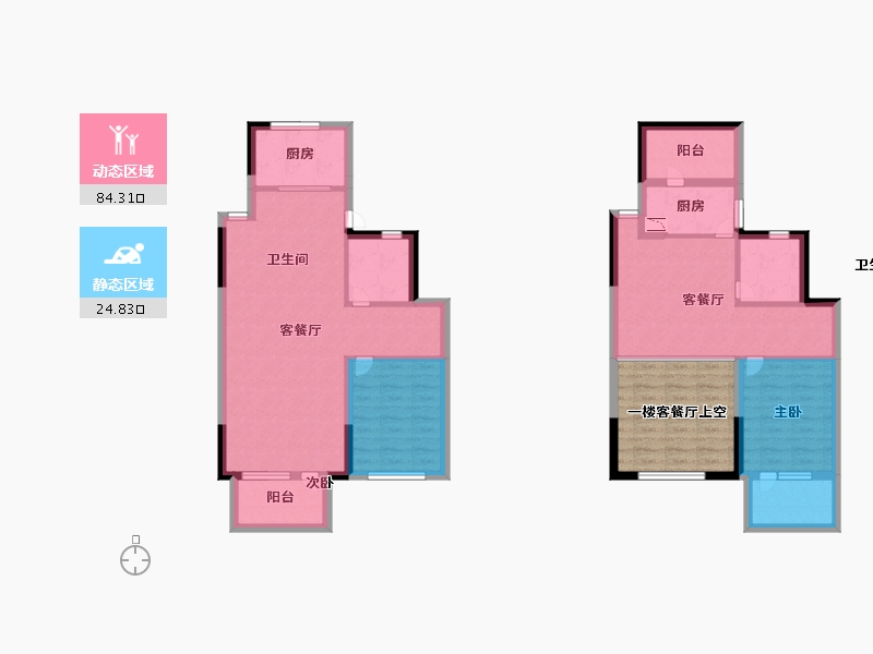 江苏省-南京市-风华府-107.95-户型库-动静分区