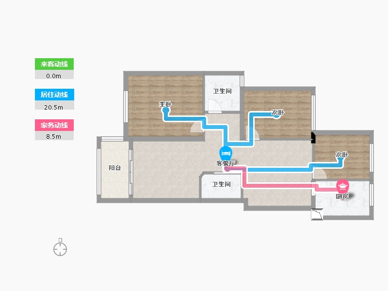 浙江省-湖州市-春天尚居-93.00-户型库-动静线