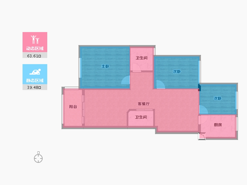 浙江省-湖州市-春天尚居-93.00-户型库-动静分区