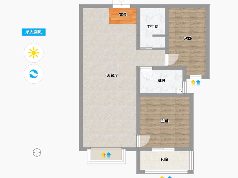 河北省-廊坊市-卓立金领域-70.39-户型库-采光通风