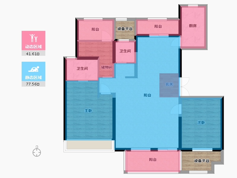 河南省-南阳市-新旭・京华府-110.58-户型库-动静分区