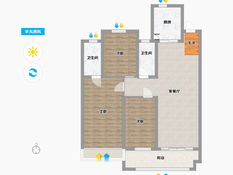 河南省-南阳市-方城・中梁首府-96.36-户型库-采光通风