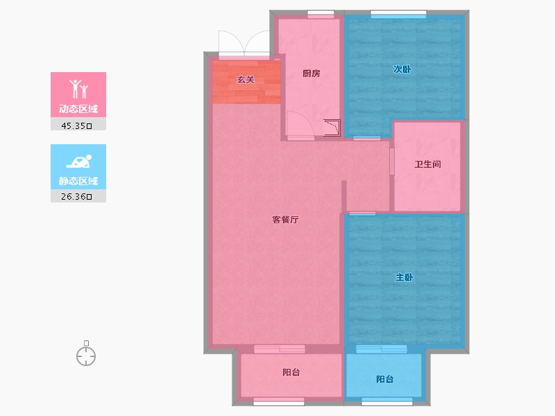 河北省-廊坊市-远洋・琨庭-64.00-户型库-动静分区