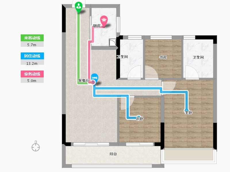 浙江省-温州市-悦珑府-84.00-户型库-动静线