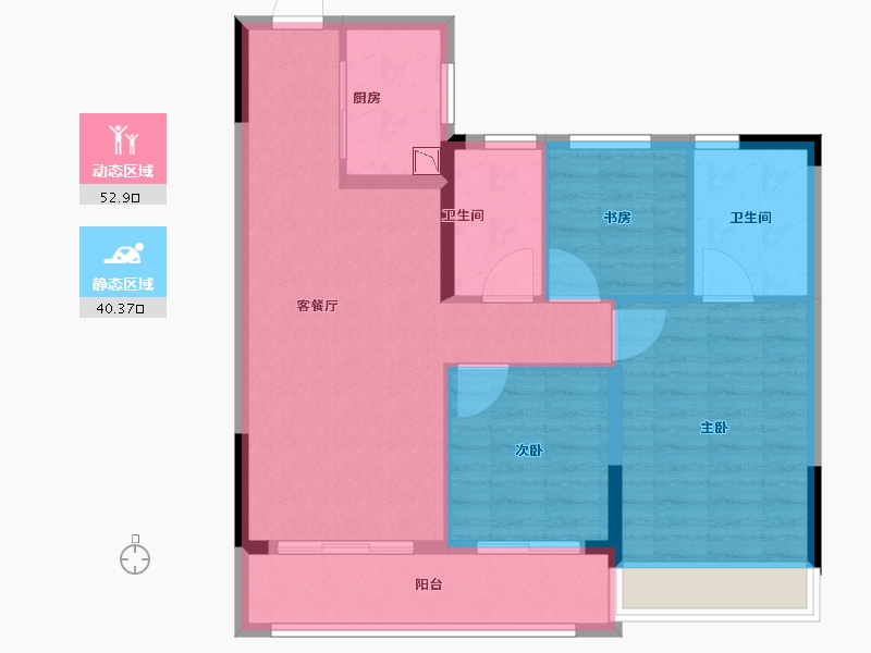 浙江省-温州市-悦珑府-84.00-户型库-动静分区