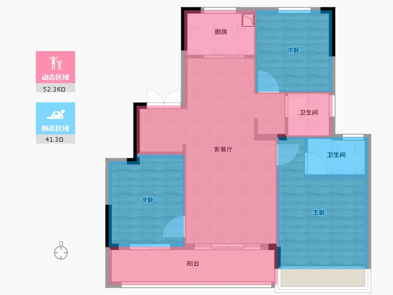 浙江省-温州市-悦珑府-84.80-户型库-动静分区